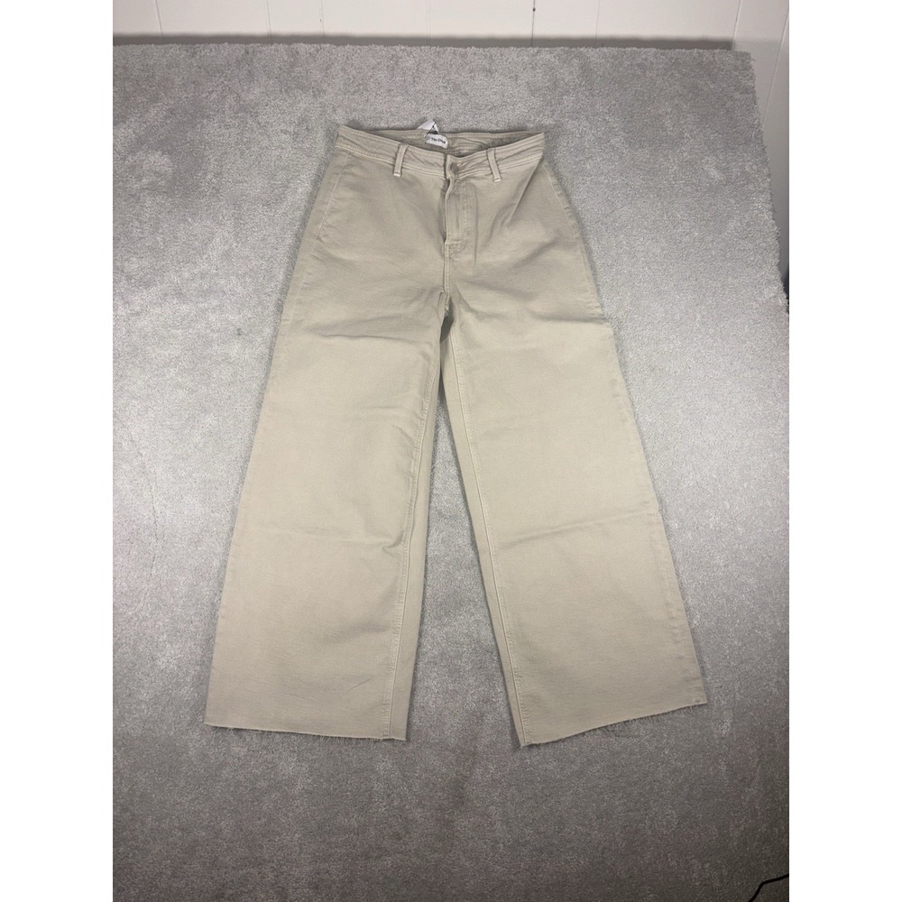 the drop‎ kori jeans wide leg nwt raw hem fray 29 Beige